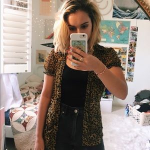 Leopard print button up